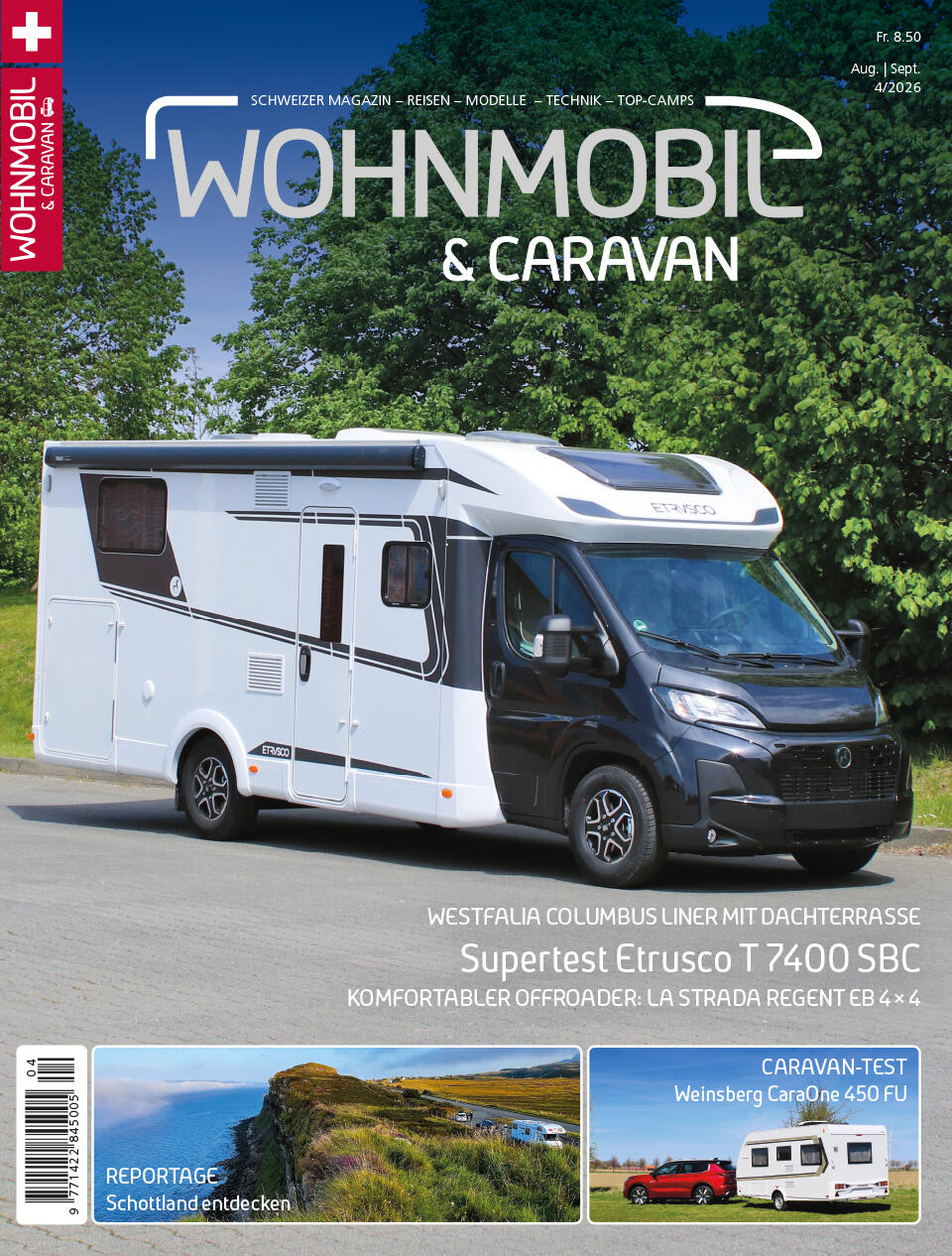 Aktuelle Ausgabe des Magazins WOHNMOBIL UND CARAVAN