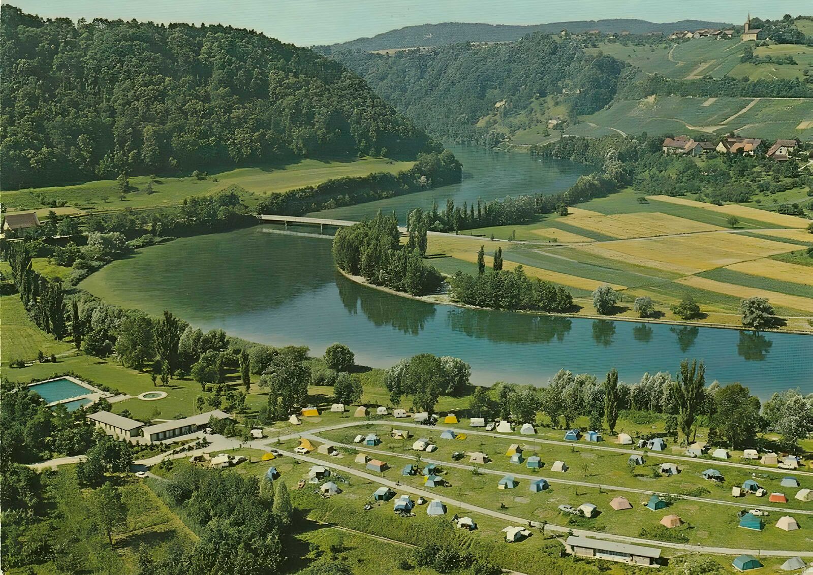 Caravans sind auf dem TCS-Camping Punt Muragl Samedan auch in den 60er-Jahren noch eine Rarität.