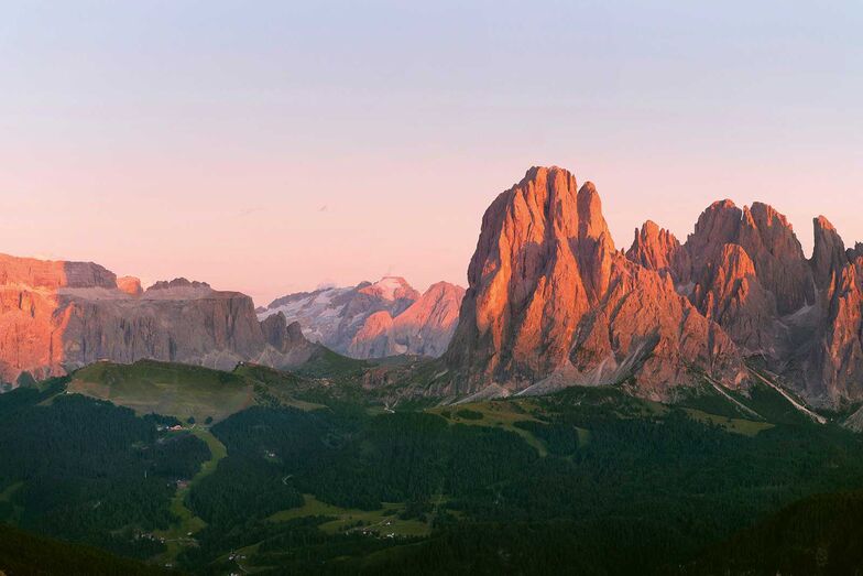 Die Gebirgsgruppe der Dolomiten prägt das Erscheinungsbild des östlichen Südtirols.