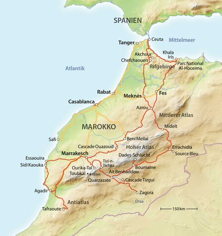 Reiseroute Marokko