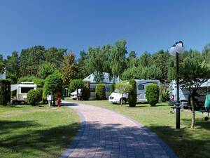 Der Camping Morski Nr. 21 ist ein sehr gepflegter Platz mit grosszügigen Stellplätzen sowie Wasser- und Abwasseranschluss – Sonne oder Schatten nach Wunsch, und das für rund 21 Euro pro Nacht.